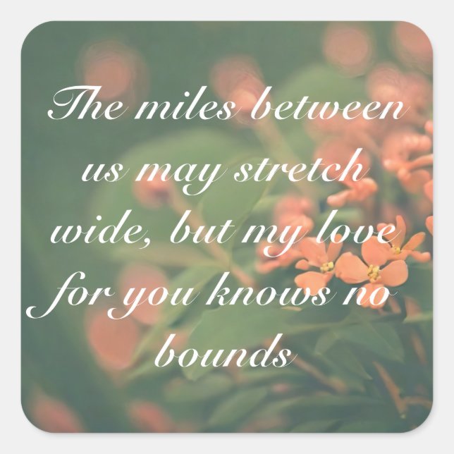 Adesivo Quadrado Motivação Branca Personalizada, sinto a sua falta (Frente)