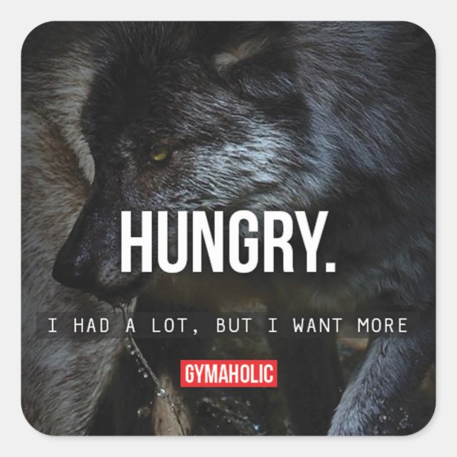 Adesivo Quadrado Motivação de Gym de Workout de malhação (Frente)
