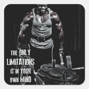 Adesivo Quadrado Motivação de Gym de Workout de malhação