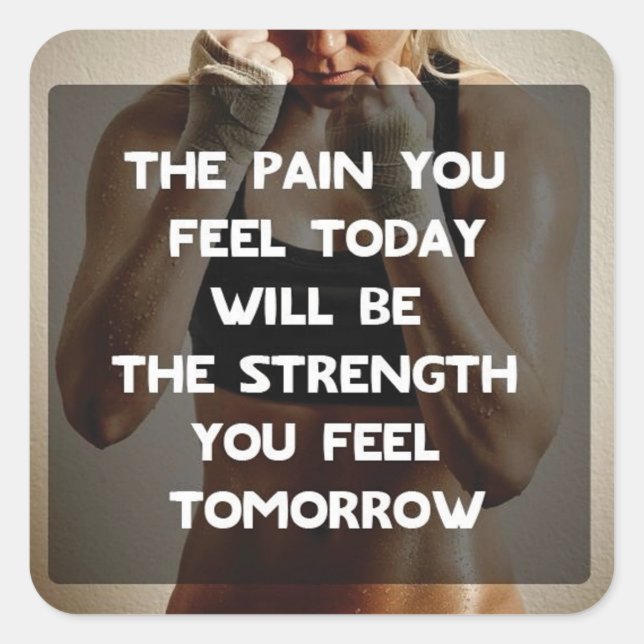 Adesivo Quadrado Motivação de Gym de Workout de malhação (Frente)