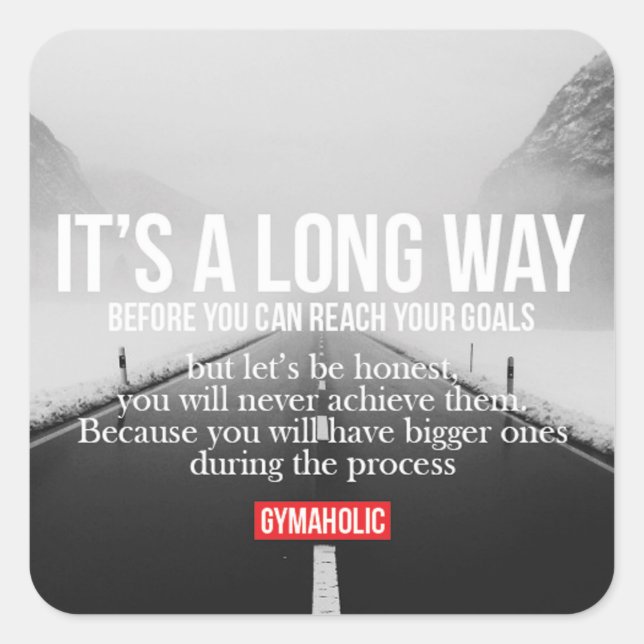 Adesivo Quadrado Motivação de Gym de Workout de malhação (Frente)