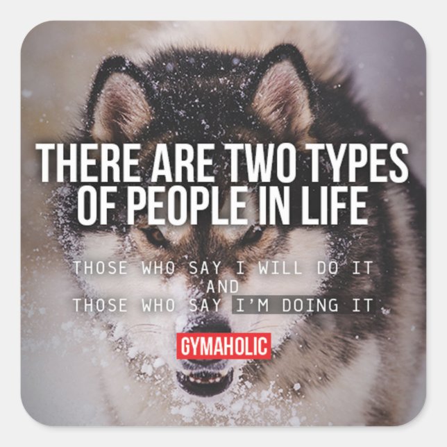 Adesivo Quadrado Motivação de Workout (Frente)