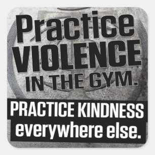 Adesivo Quadrado Motivação de Workout de Gym de Construção de E