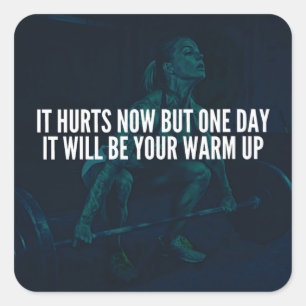 Adesivo Quadrado Motivação do Workout das Mulheres - Dói-se Agora,