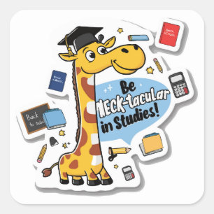 Adesivo Quadrado Motivação "Neck-tacular" Pun Die-Cut