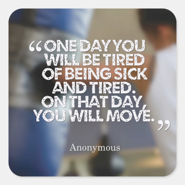 Adesivo Quadrado Motivação para a saúde e a Malhação (Frente)