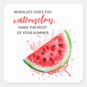 Adesivo Quadrado Motivação Trendy Juicy Watermelon Summer Design