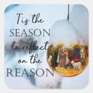 Adesivo Quadrado Motivo da temporada, Ornamento da Natividade
