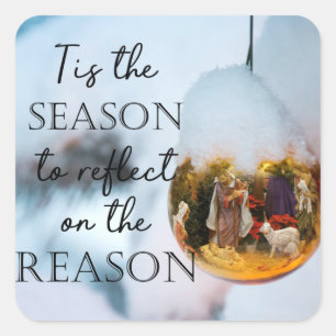 Adesivo Quadrado Motivo da temporada, Ornamento da Natividade