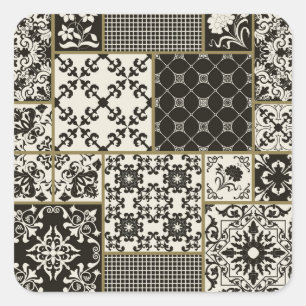 Adesivo Quadrado Motivos islâmicos do azulejo Majolica.