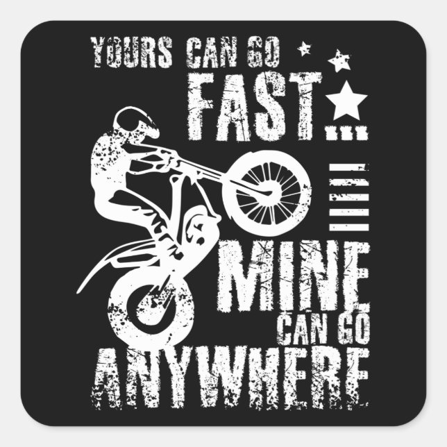 Adesivo Quadrado Moto, bicicleta de ensaio (Frente)