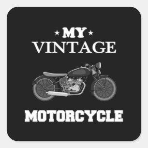 Adesivo Quadrado Motocicleta Biker Funny Vintage Ideia