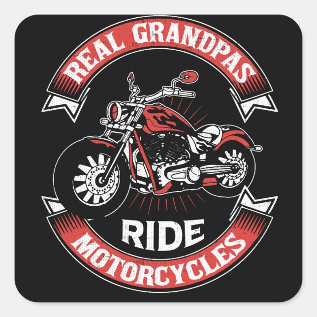 Adesivo Quadrado Motocicletas Real Grandpas (Frente)