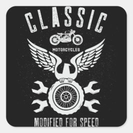 Adesivo Quadrado Motociclos Clássicos Vintage Modificados Para Velo