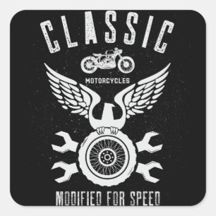 Adesivo Quadrado Motociclos Clássicos Vintage Modificados Para Velo