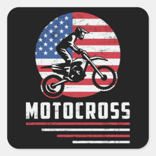 Adesivo Quadrado Motocross Dirt Bike Biker - Motocycle Funny Gift