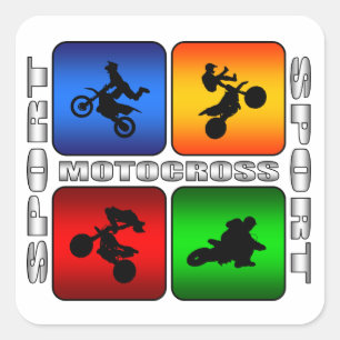 Adesivo Quadrado Motocross espectacular