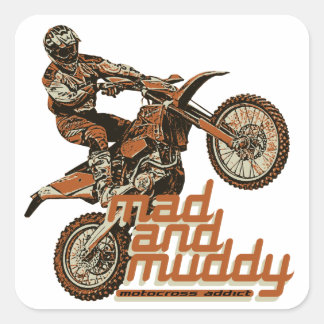 Adesivo Quadrado Motocross racers