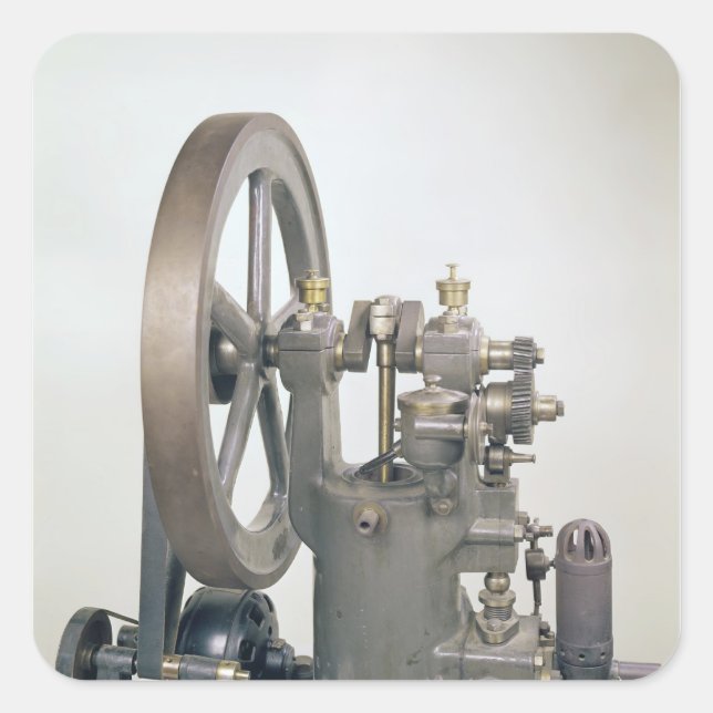 Adesivo Quadrado Motor de combustão interna, 1876 (Frente)