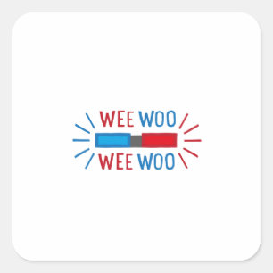 Adesivo Quadrado Motor de Fogo Ambulante da Polícia