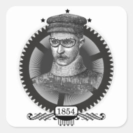 Adesivo Quadrado Motorista Steampunk