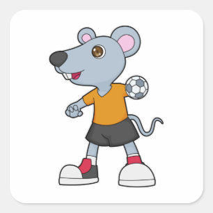 Adesivo Quadrado Mouse Handball Player Handball