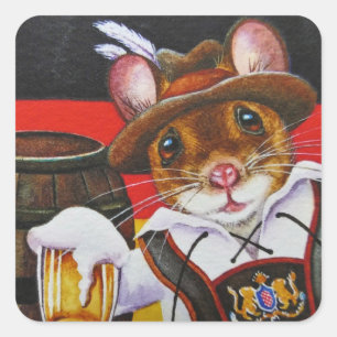 Adesivo Quadrado Mouse personalizado alemão Octoberfest Beer Art