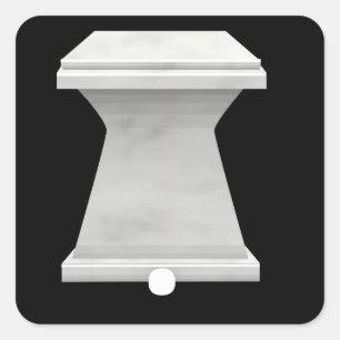 Adesivo Quadrado Móvel brilhante pedestal de mármore