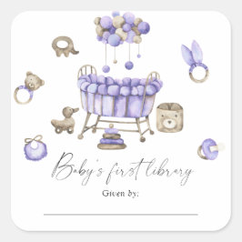 Adesivo Quadrado Móvel de berçário - Primeira biblioteca do bebê 