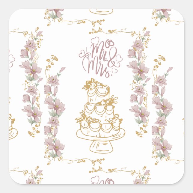 Adesivo Quadrado mr e mrs (Frente)