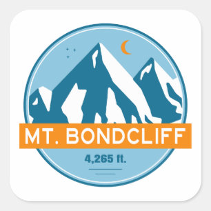 Adesivo Quadrado Mt. Bondcliff New Hampshire Estrelas Lua