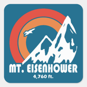 Adesivo Quadrado Mt. Eisenhower New Hampshire Sol Águia