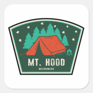 Adesivo Quadrado Mt. Hood Wilderness Oregon Acampamento
