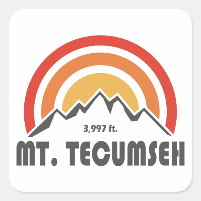 Adesivo Quadrado Mt. Tecumseh New Hampshire (Frente)