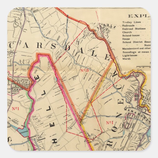 Adesivo Quadrado Mt. Vernon, E Chester, Pelham, Nova Rochelle, NY (Frente)