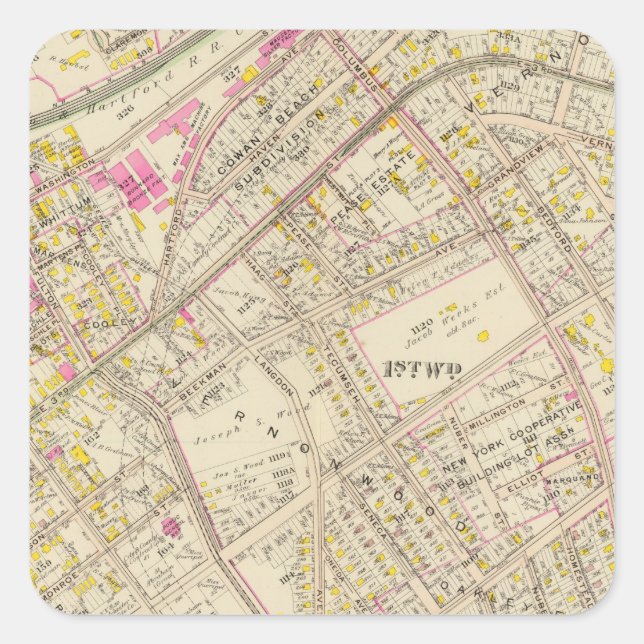 Adesivo Quadrado Mt Vernon enferma 1, 3, 5, Nova Iorque (Frente)