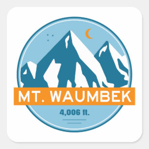 Adesivo Quadrado Mt. Waumbek New Hampshire Estrelas Lua