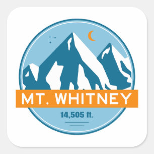 Adesivo Quadrado Mt. Whitney Califórnia Estrelas Lua