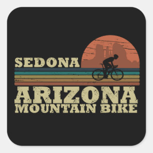 Adesivo Quadrado Mtb Az Sedona - Bicicleta de Montanha do Arizona