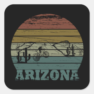 Adesivo Quadrado Mtb Az Sedona - Bicicleta de Montanha do Arizona
