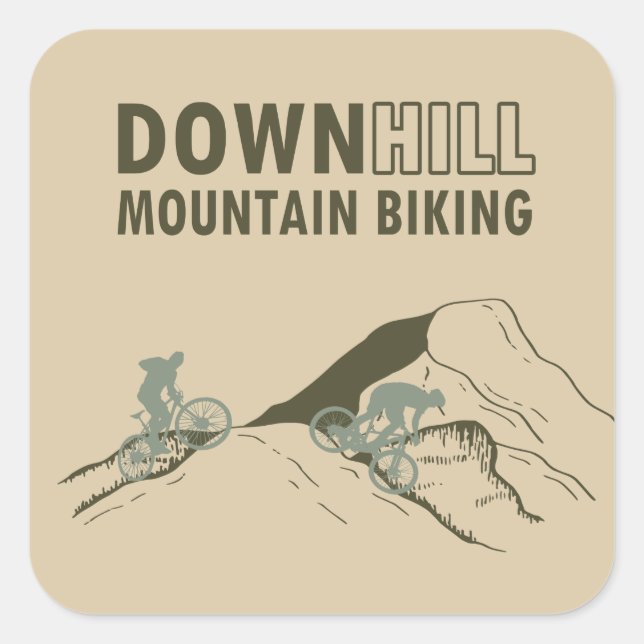 Adesivo Quadrado MTB Downhill Bicicleta de Montanha (Frente)