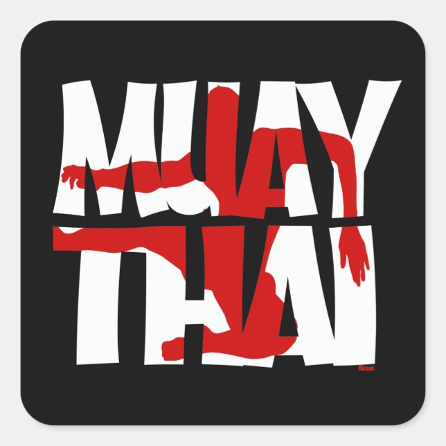 Adesivo Quadrado Muay Thai (Frente)