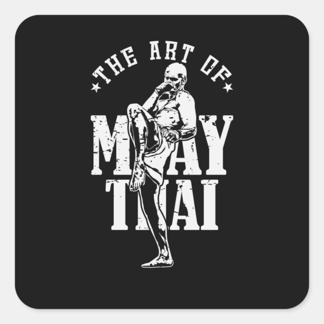 Adesivo Quadrado Muay Thai "The Art of Muay Thai" (Frente)