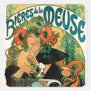Adesivo Quadrado Mucha:  La Meuse de Bieres de (cervejas do musa)