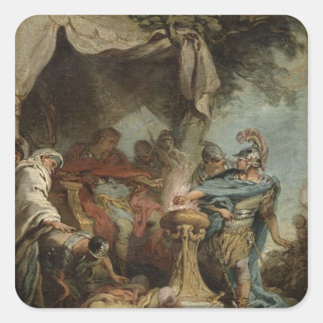 Adesivo Quadrado Mucius Scaevola antes de Porsenna (Frente)