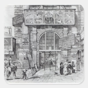 Adesivo Quadrado Mudança de Exeter que mostra a entrada