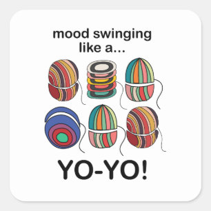 Adesivo Quadrado Mudanças De Humor Yoyo Como Um Yoyo Engraçado