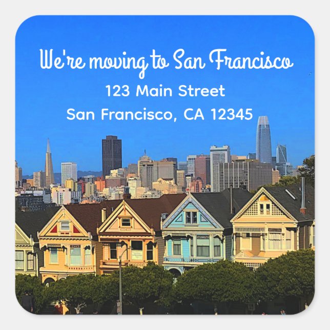 Adesivo Quadrado Mudando-se para São Francisco Pintado Mulheres #1 (Frente)