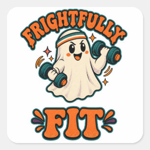 Adesivo Quadrado Muito Bem Condicionado Halloween Fitness Divertido