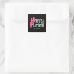 Adesivo Quadrado Muito feliz Purim Square Sticker